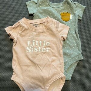 Carter's Pink and Gray Baby Bodysuit Set